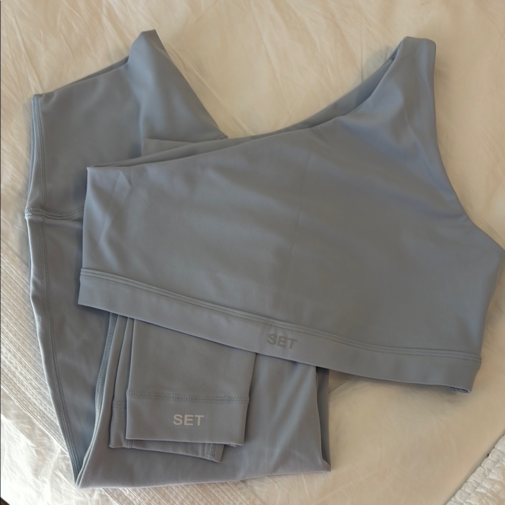 SET Activewear Asymmetrical Sports Bra and Leggings